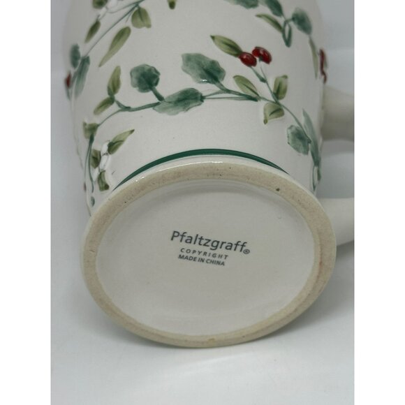 Pfaltzgraff Winterberry Embossed Mug 12oz w/ Tea Infuser Christmas Set - 3.5"x4" - Picture 6 of 7